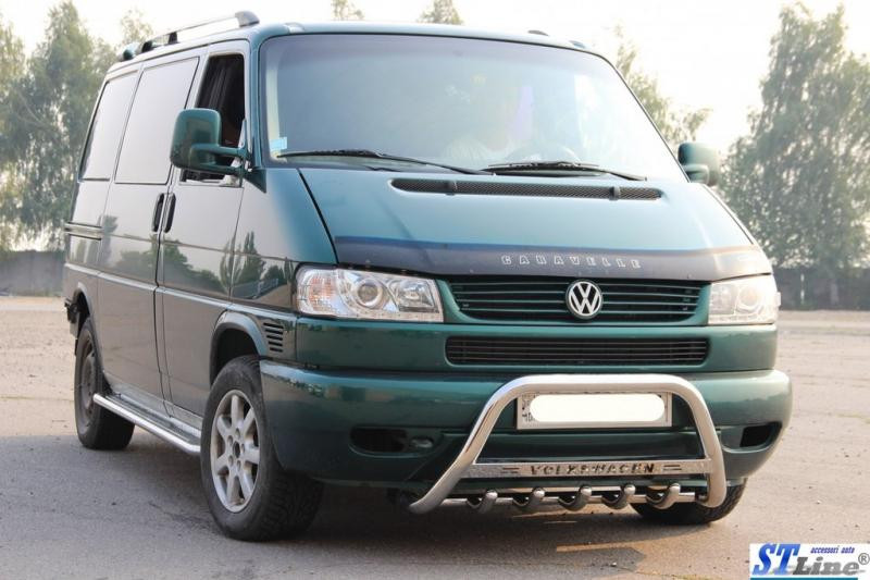 Купити Кенгурятник WT003 60мм (нерж) 50мм, з написом для Volkswagen T4 Transporter