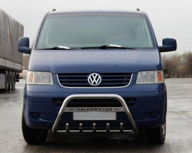 Купити Кенгурятник WT003 (нерж) 50мм, без напису для Volkswagen T5 Caravelle 2004-2010 рр