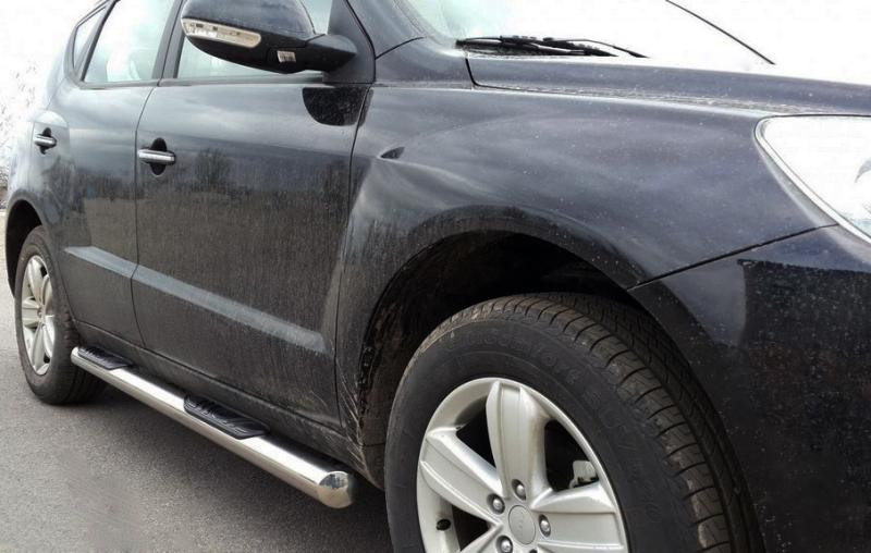 Купити Бічні труби (2 шт., нерж) для Geely Emgrand X7