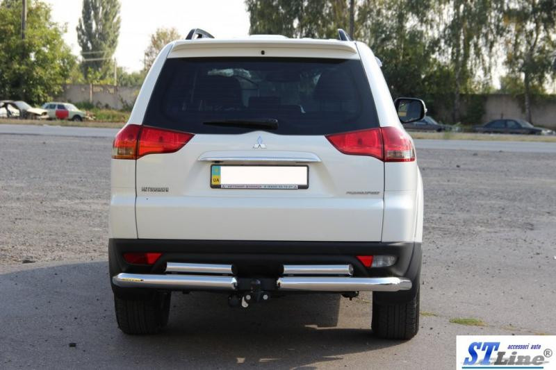 Купити Задній захист AK003-Special (2 шт., нерж) для Mitsubishi Pajero Sport 2008-2015 рр