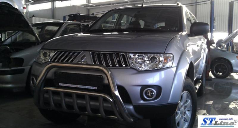Купити Передній захист WT002 (нерж.) для Mitsubishi Pajero Sport 2008-2015 рр