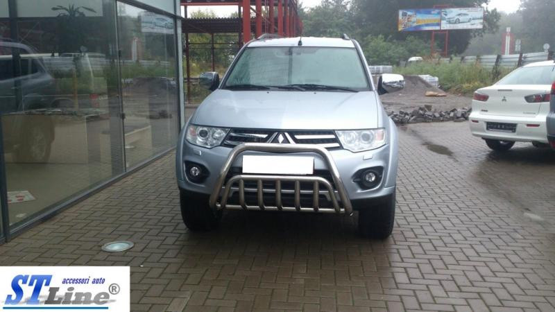 Купити Передній захист WT002 (нерж.) для Mitsubishi Pajero Sport 2008-2015 рр