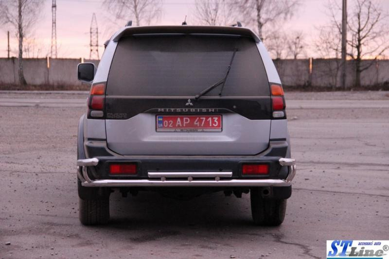 Купити Задній захист AK005-2 (нерж) для Mitsubishi Pajero Sport 1996-2007 рр