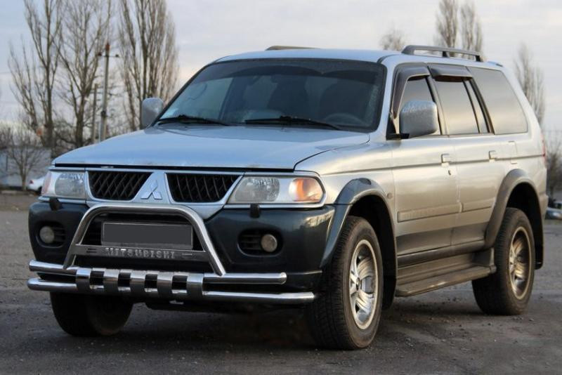 Купити Передній захист ST015-2025WT (нерж) для Mitsubishi Pajero Sport 1996-2007 рр