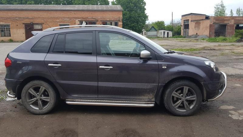 Купить Боковые пороги Premium (2 шт., нерж.) 60 мм для Renault Koleos 2008-2016 гг