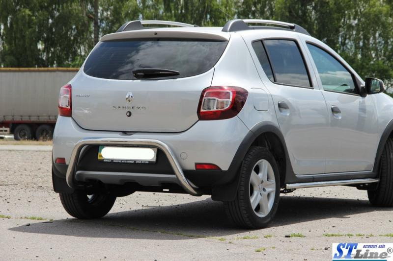 Купити Задня дуга AK007 (нерж) для Renault Sandero 2013-2022 рр