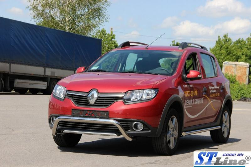 Купити Передня дуга WT007 (нерж.) для Renault Sandero 2013-2022 рр