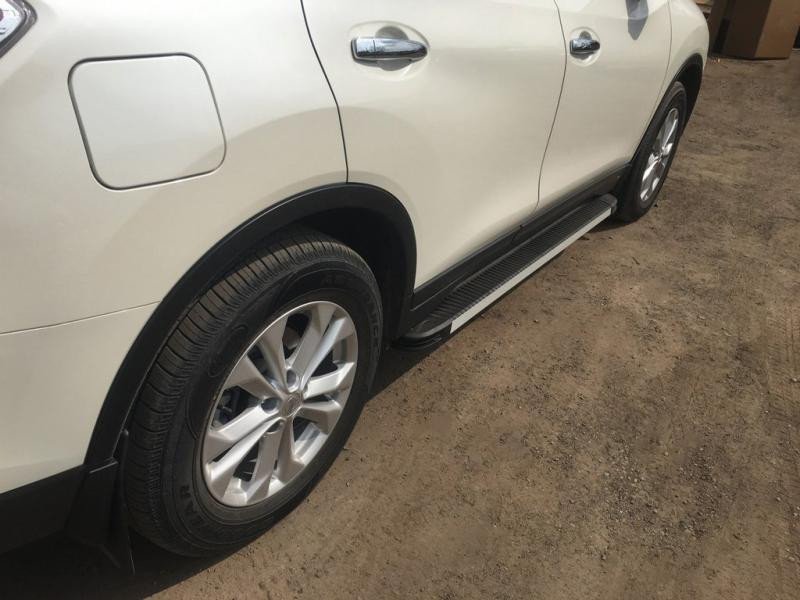 Купить Боковые пороги Maya V1 (2 шт, алюминий) для Nissan X-trail T32/Rogue 2014-2021 гг
