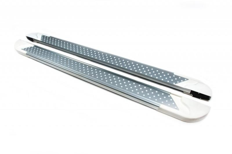 Купить Боковые пороги Allmond White (2 шт., алюминий) для Renault Kadjar