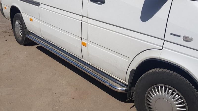 Купити Бокові пороги Premium (2 шт., нерж.) Довга база, d60 для Volkswagen LT 1995-2006 рр