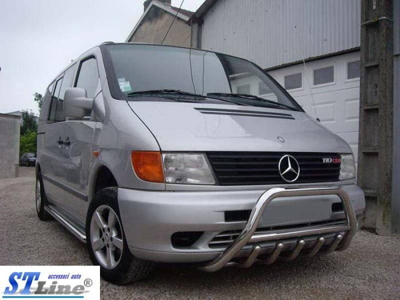 Купити Кенгурятник WT003/4 (нерж.) з написом, 60мм для Mercedes Vito W638 1996-2003 рр