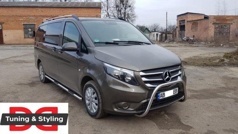 Купити Бічні труби 2 шт., нерж.) d70, Довга база для Mercedes Vito / V-class W447 2014- рр