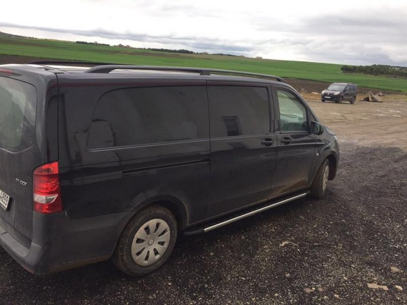 Купить Рейлинги черные ELITE (пласт. ножки) Длинная база (EXTRALONG) для Mercedes Vito/V-class W447 2014- гг