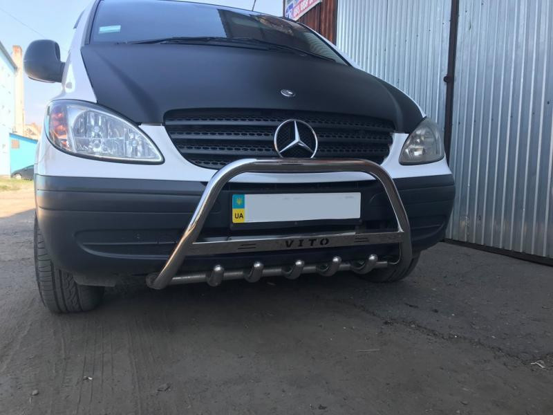 Купить Кенгурятник WT004 (нерж.) с надписью, 2004-2010, 60мм для Mercedes Vito W639