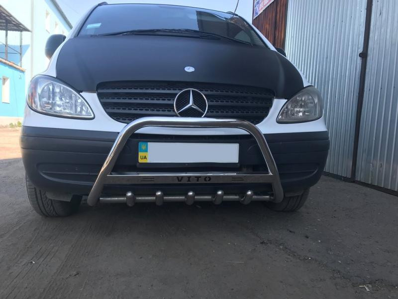 Купить Кенгурятник WT004 (нерж.) с надписью, 2004-2010, 60мм для Mercedes Vito W639