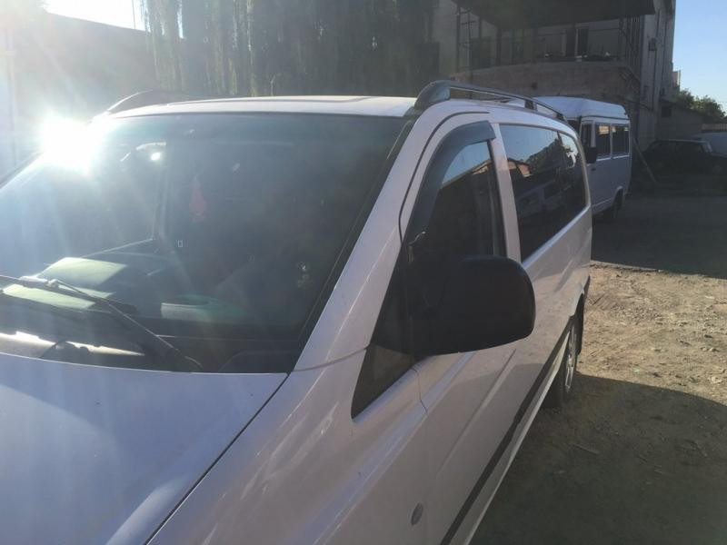 Купить Рейлинги черные Skyport (сплошной метал) Длинная база (EXTRALONG) для Mercedes Viano 2004-2014 гг