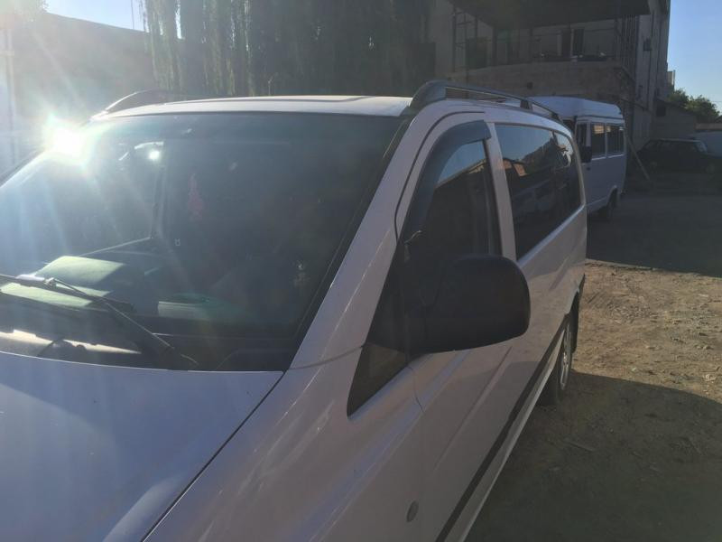 Купить Рейлинги черные Skyport (сплошной метал) Длинная база (EXTRALONG) для Mercedes Viano 2004-2014 гг