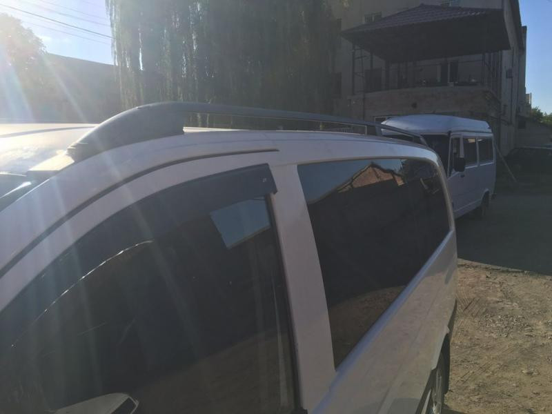 Купить Рейлинги черные Skyport (сплошной метал) Длинная база (EXTRALONG) для Mercedes Viano 2004-2014 гг