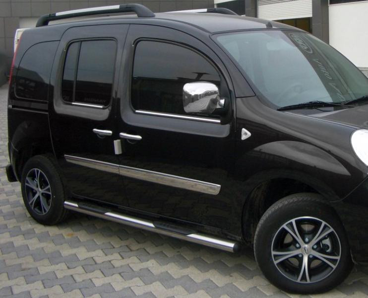 Купить Боковые трубы BB002 (2 шт., нерж.) 60 мм, короткая база для Renault Kangoo 2008-2020 гг