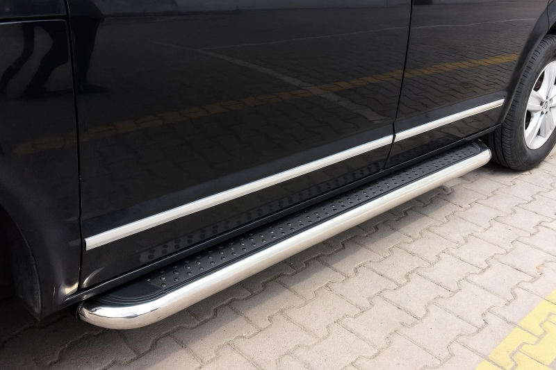 Купить Боковые пороги Maydos V2 (2 шт., алюминий -2025 нерж) Только на короткую базу для Volkswagen T5 2010-2015 гг