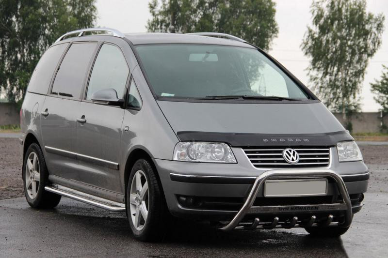 Купить Кенгурятник WT003 (нерж) 60 мм, с надписью для Volkswagen Sharan 2010- гг