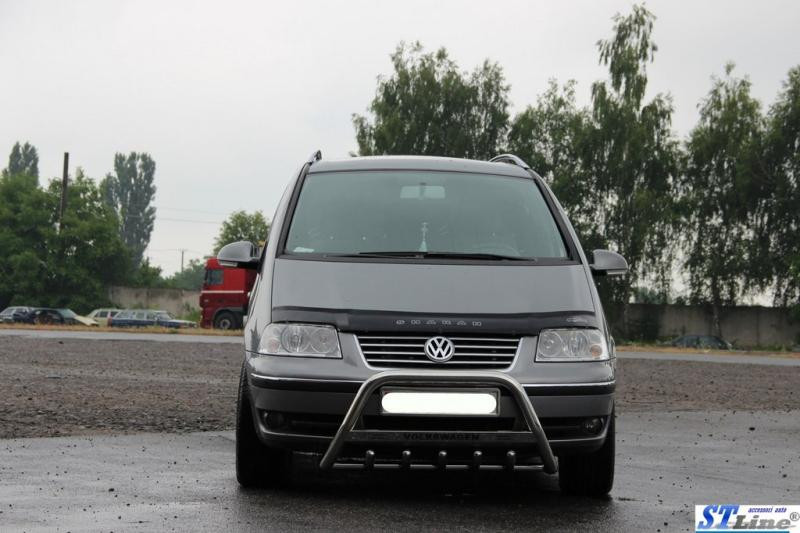 Купить Кенгурятник WT003 (нерж) 60 мм, с надписью для Volkswagen Sharan 2010- гг