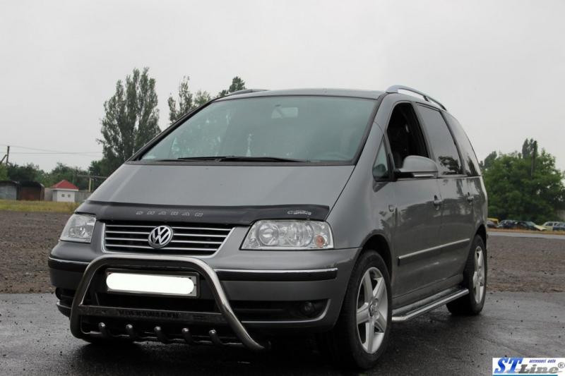 Купить Кенгурятник WT003 (нерж) 60 мм, с надписью для Volkswagen Sharan 2010- гг