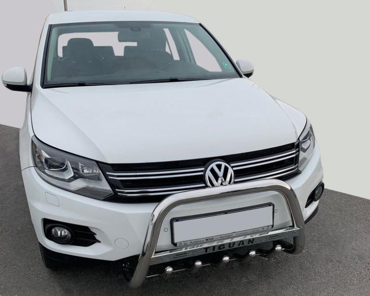 Купити Кенгурятник WT003 (нерж) 60 мм, без напису для Volkswagen Tiguan 2007-2016 рр