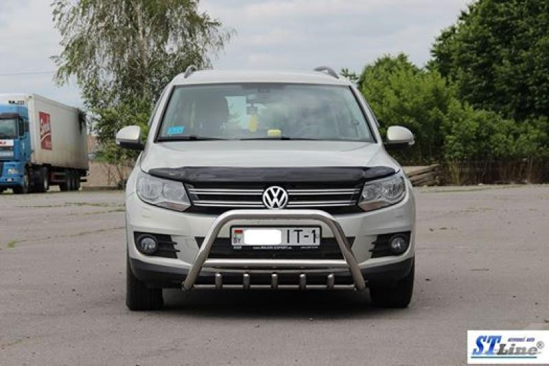 Купити Кенгурятник WT003 (нерж) 60 мм, без напису для Volkswagen Tiguan 2007-2016 рр