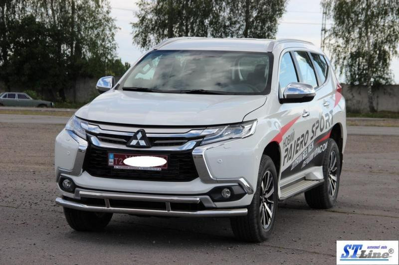 Купити Передній захист ST016 (нерж) для Mitsubishi Pajero Sport 2015- рр
