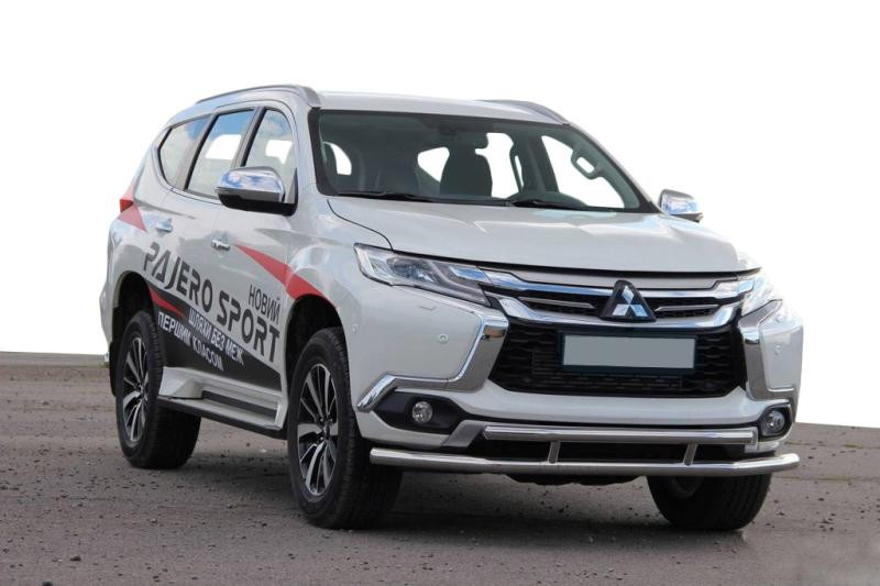 Купити Передній захист ST016 (нерж) для Mitsubishi Pajero Sport 2015- рр