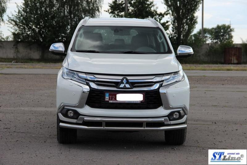 Купити Передній захист ST016 (нерж) для Mitsubishi Pajero Sport 2015- рр