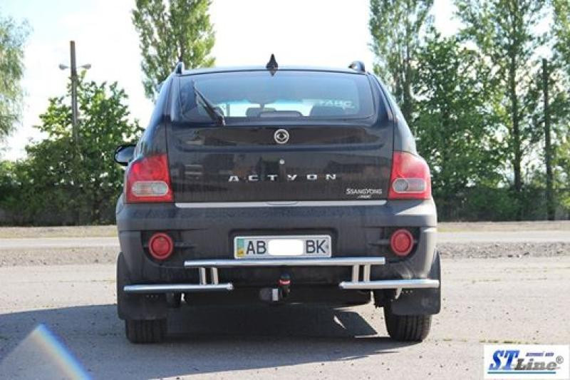 Купить Задняя защита AK005-2 (нерж) для SsangYong Action 2006- гг
