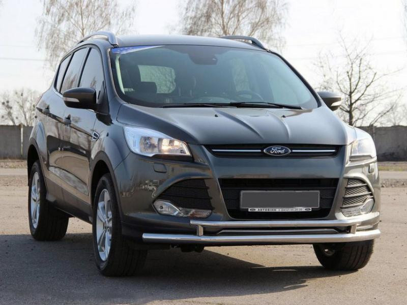 Купить Передняя защита ST014 (нерж.) 51/42 мм для Ford Kuga/Escape 2013-2019 гг