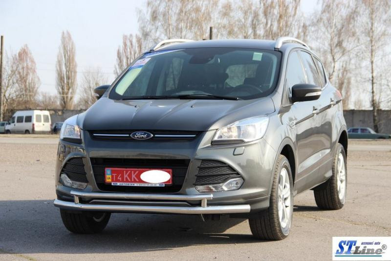 Купити Передній захист ST014 (нерж.) 60/42 мм для Ford Kuga/Escape 2013-2019 рр