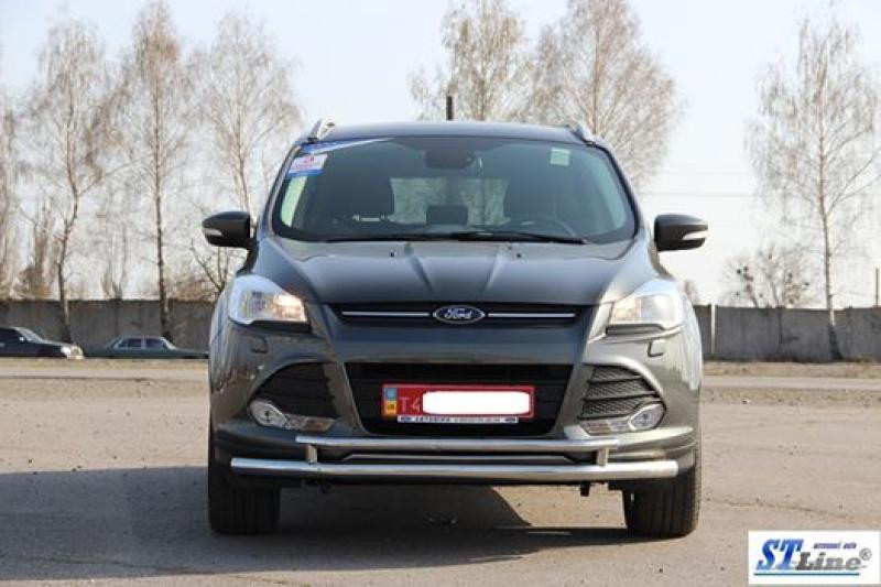 Купити Передній захист ST014 (нерж.) 60/42 мм для Ford Kuga/Escape 2013-2019 рр