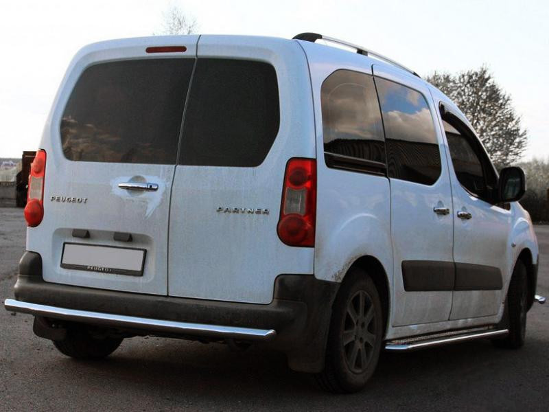 Купить Задняя защита AK002 (нерж.) 51 мм для Peugeot Partner Tepee 2008-2018 гг