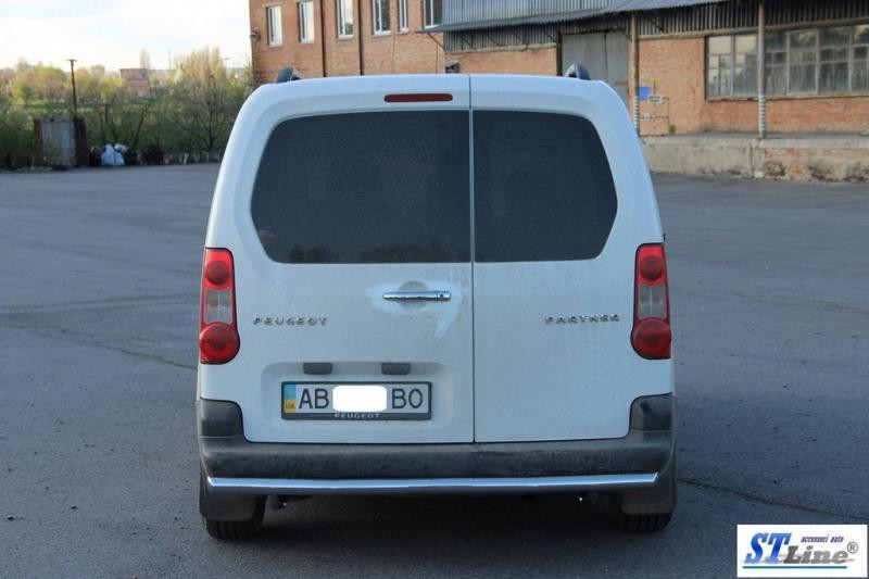 Купить Задняя защита AK002 (нерж.) 60 мм для Peugeot Partner Tepee 2008-2018 гг