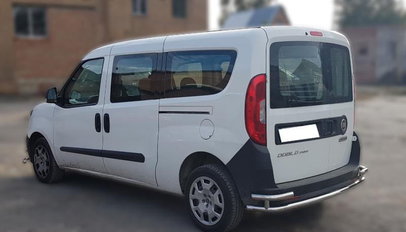 Купить Задняя дуга AK005/2-Double (нерж.) для Fiat Doblo II 2010-2022 гг