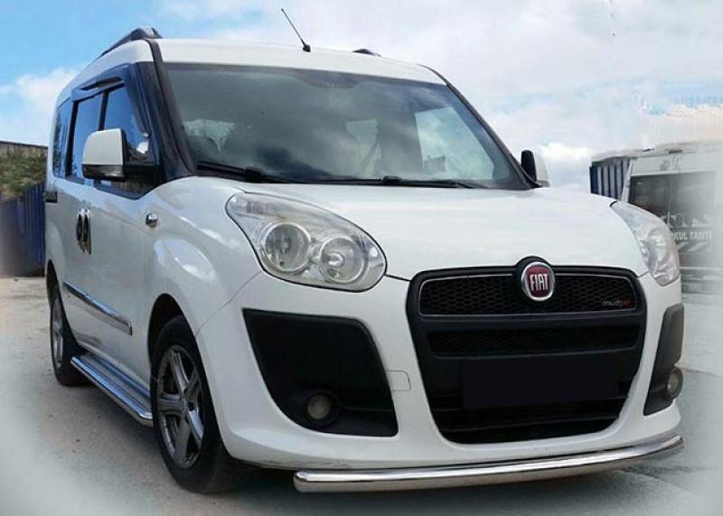 Купити Передній захист ST008 (нерж.) 2010-2015, 42 мм для Fiat Doblo II рр