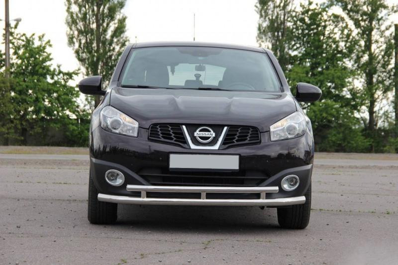 Купить Передний двойной ус ST016 (нерж) 60/42 мм для Nissan Qashqai 2010-2014 гг