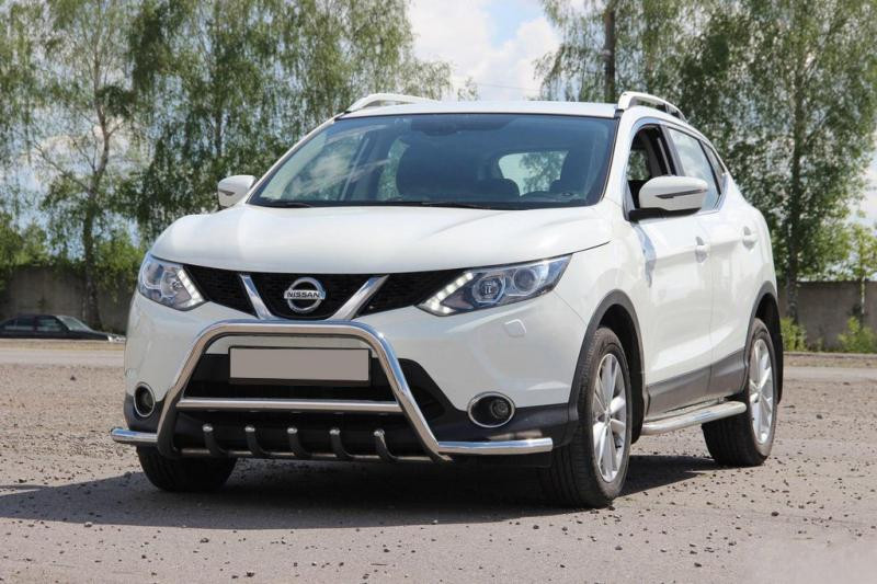 Купить Кенгурятник WT003-Plus (нерж) для Nissan Qashqai/Rogue Sport 2014-2021 гг