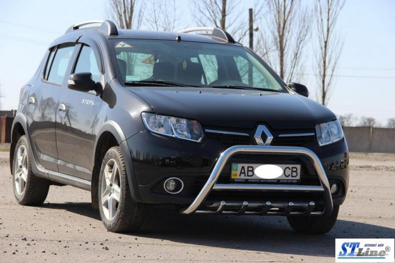 Купити Передня дуга WT003 (нерж.) 60 мм для Renault Sandero 2013-2022 рр