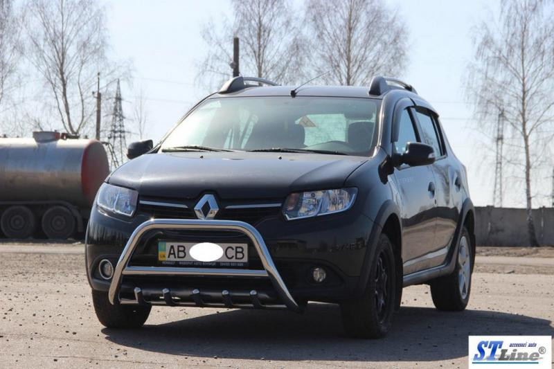 Купити Передня дуга WT003 (нерж.) 60 мм для Renault Sandero 2013-2022 рр