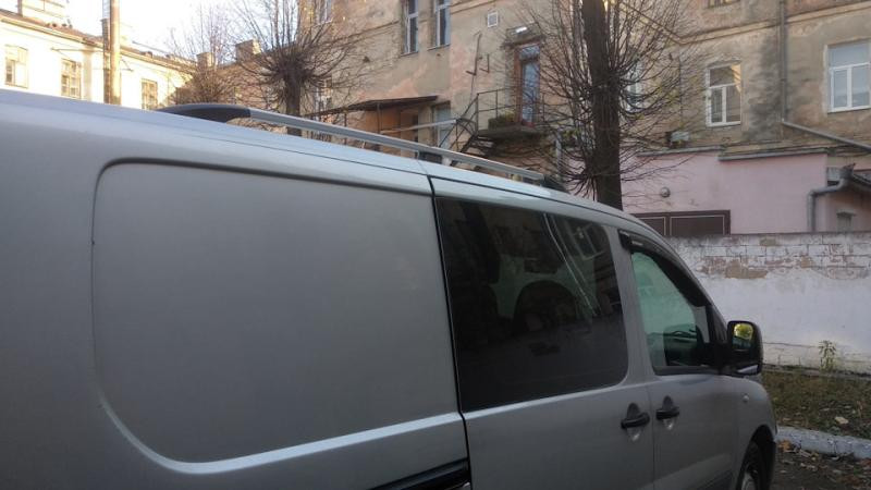 Купити Рейлінги ХРОМ Довга, чавунні ніжки для Peugeot Expert 2007-2016 рр