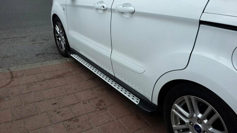 Купить Боковые пороги DOT-Line (2 шт., алюм.) Стандартная база для Ford Connect 2014-2021 гг