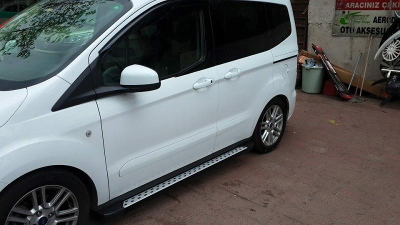 Купить Боковые пороги DOT-Line (2 шт., алюм.) Стандартная база для Ford Connect 2014-2021 гг