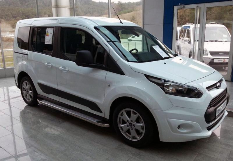 Купить Боковые пороги Ms-Line (2 шт., алюм.) Макси база для Ford Connect 2014-2021 гг