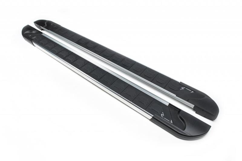 Купить Боковые пороги RedLine V1 (2 шт., алюминий) L2 (средняя) для Ford Transit 2000-2014 гг