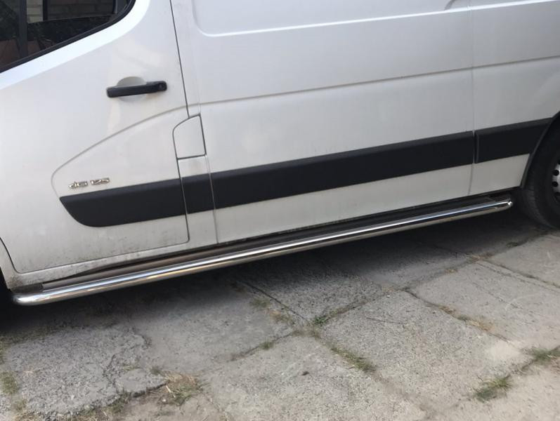 Купити Бокові пороги Premium (2 шт., Нерж.) 60 мм, довга база для Renault Master 2011-2023 рр